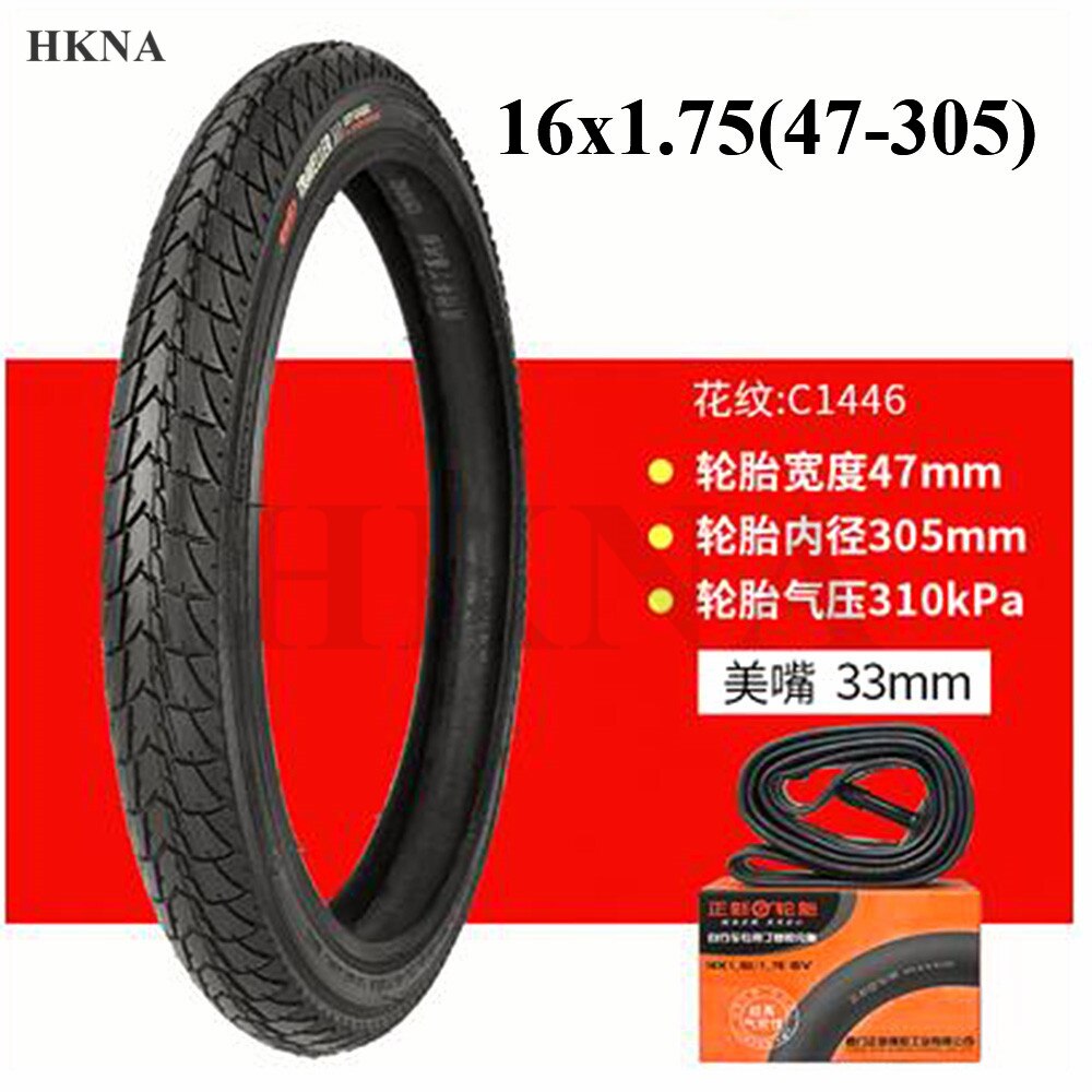 Gute 16 Zoll Faltrad Reifen 16x1.75(47-305) fahrrad Reifen Zubehör 16*1,75 Inneren und Äußeren Reifen: B