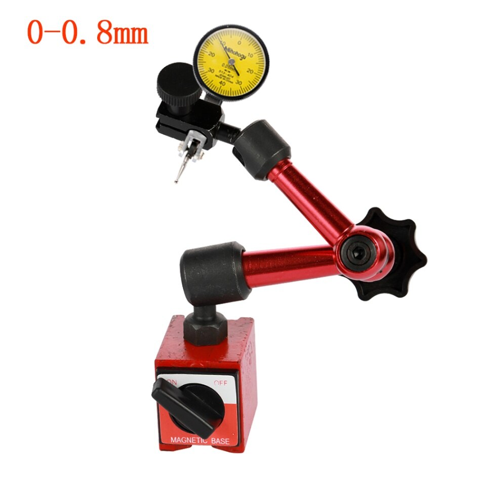 Waterproof Leverage Dial Indicator 0.8mm 10mm Range Shockproof Magnetic Stand Base Holder Dial Test Dial Comparator 0.01mm: Brown
