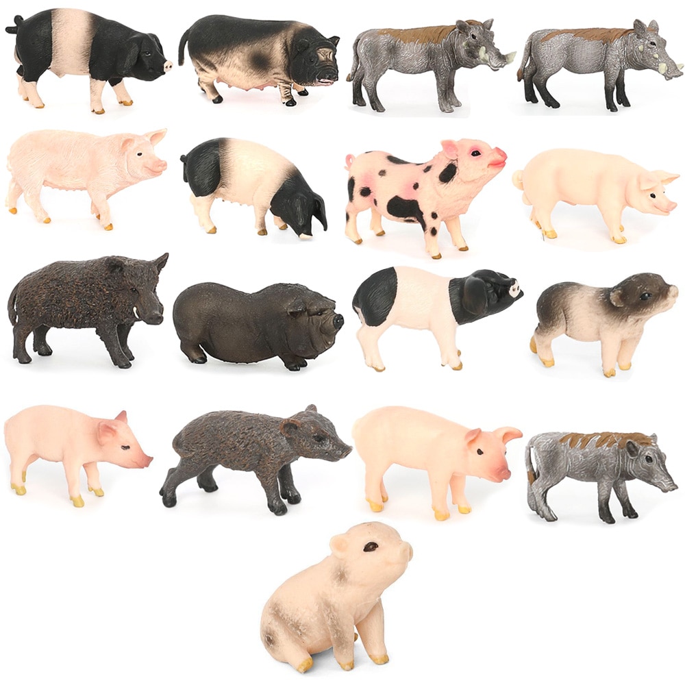 Kid Toys Simulated Pig Animals Model Farm Animal Cute Pig Wild Boar Family Figurines Action Figure Educational Toys Home Decor