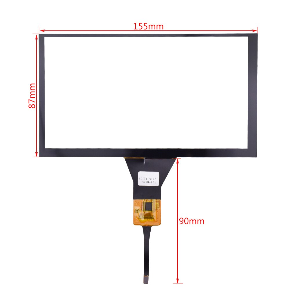 Nuovissimo Monitor in vetro 6.5 &quot;155*87 Touch Panel capacitivo industriale a 6 fili