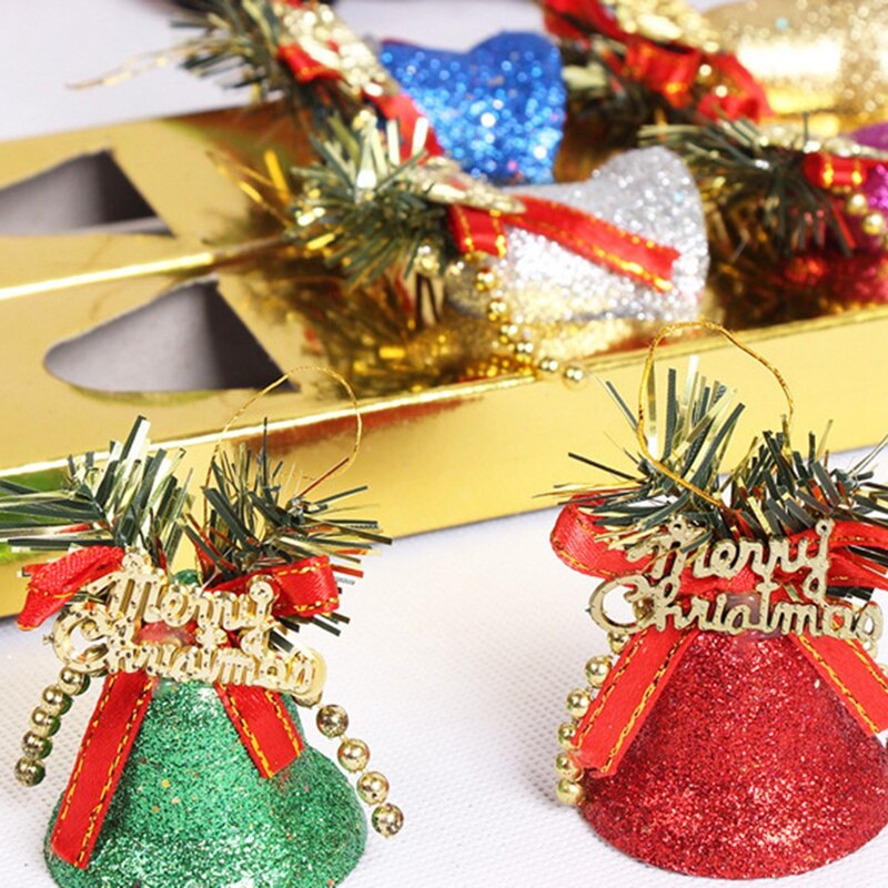 6 stuks kerstbellen metalen kerstklokken kerstboomdecoratie doe-het-zelf familie ornament kerstballen bellen knutselhanger