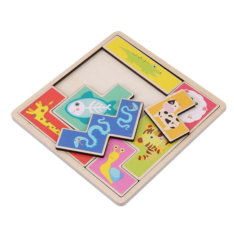 Kids Houten Dieren Puzzel Speelgoed Vorm Bijpassende Cognitieve Spel Puzzels Baby Vroege Educatief Speelgoed
