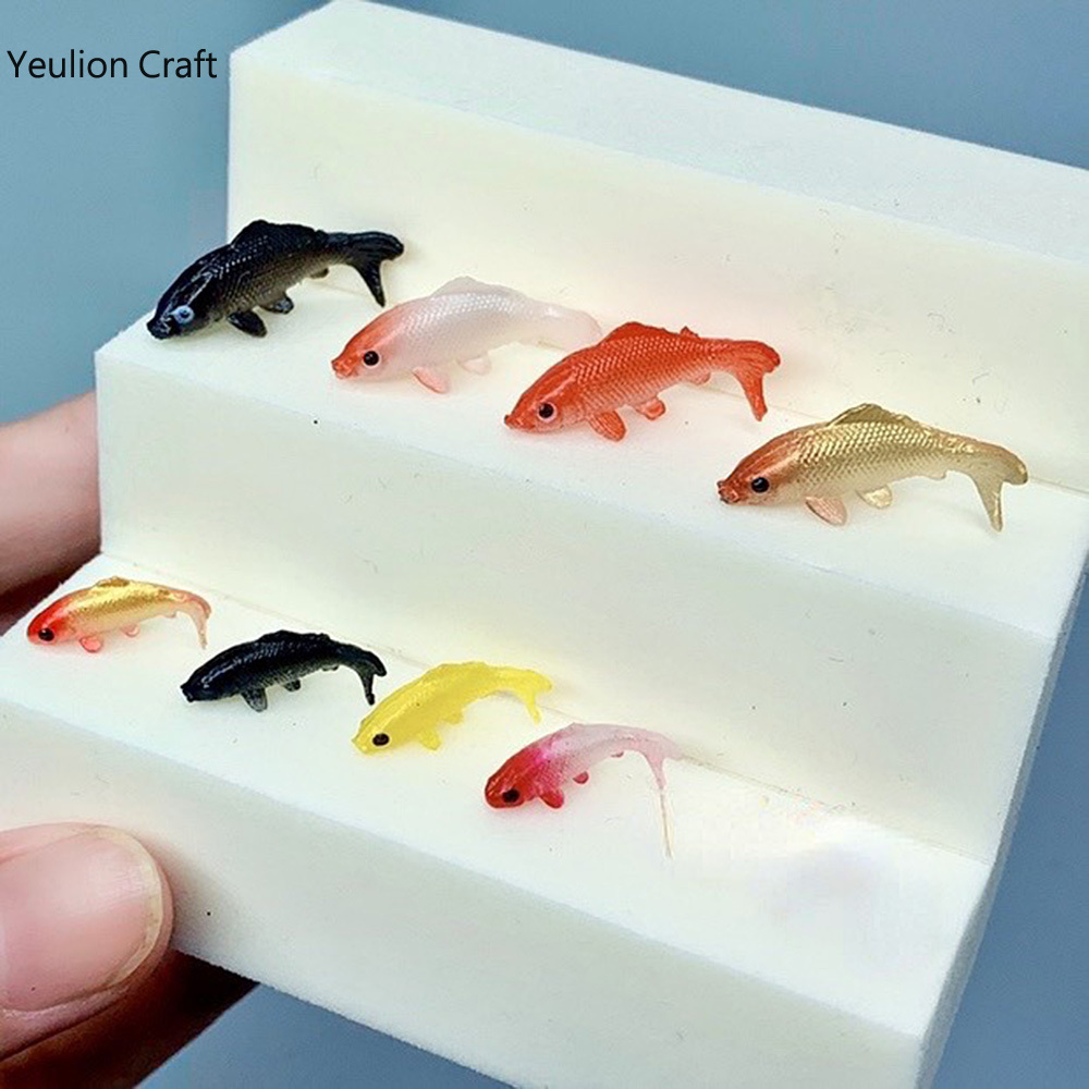 YeulionCraft-Modèle de poisson rouge en PVC souple, Matériau de remplissage Crystal Ocean, Mini poisson 3D, Remplisseur de marijuana, Élection Xy, 5 pièces par ensemble