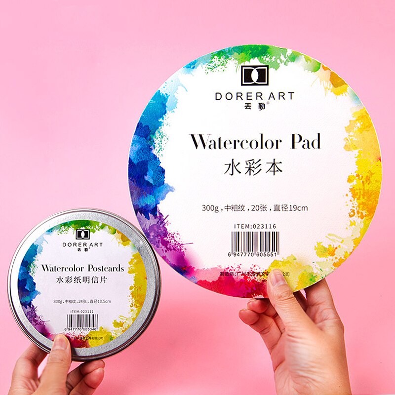 Round Watercolor Paper Pad 300g/m2 Thicker Papel Acuarela Transfer Watercolour Aquarel Paper Block Art Supplies Stationery