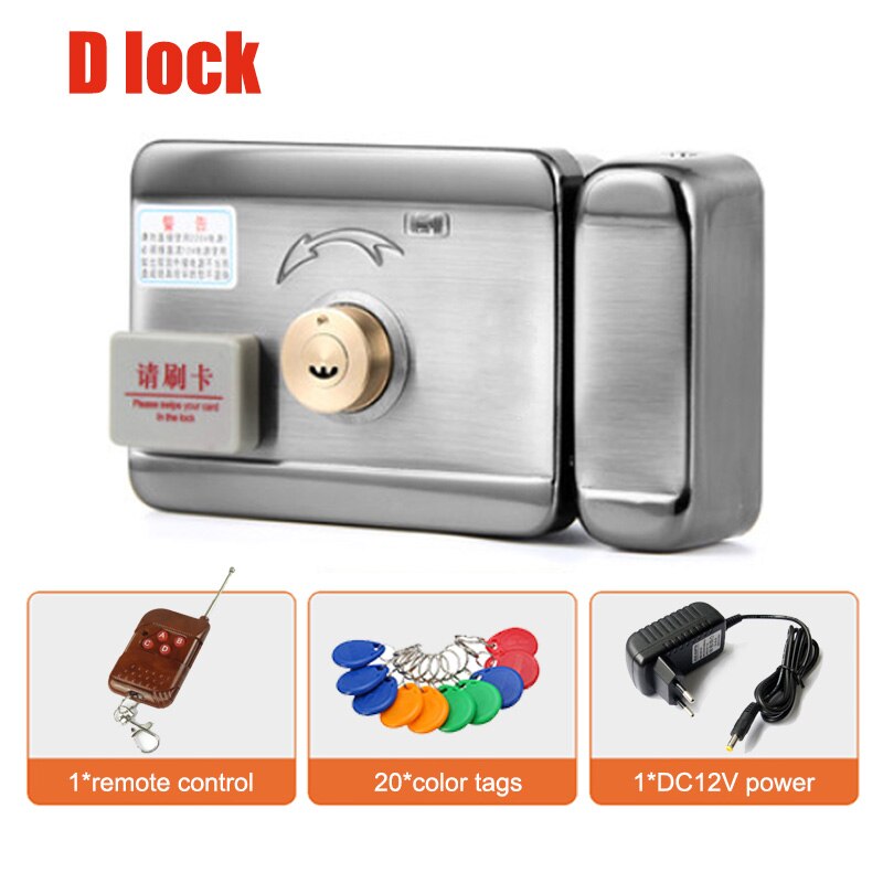 Smart ID Deur & gate lock kasteel Toegangscontrole Elektronische geïntegreerde RFID Deur Velg lock RFID reader voor thuis: D kit4
