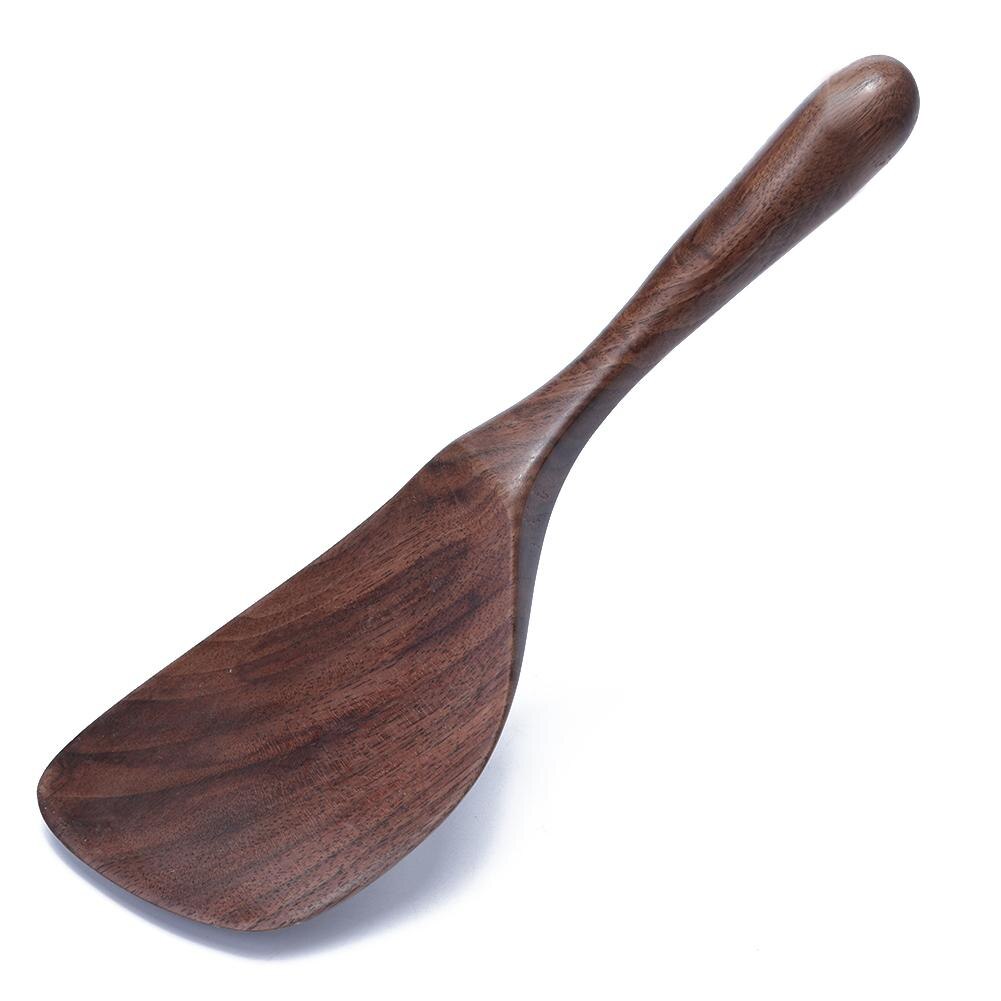 Naturligt trä non-stick spade pan ris sked kök köksredskap köksredskap miljöskydd halkfri klassisk stil: Default Title