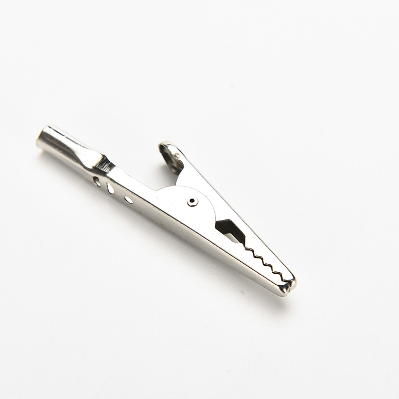 En  or 10 stk 55mm metal alligator klip krokodille elektrisk klemme til test sonde meter sort og rød med plast bagagerum: 10 stk 51mm