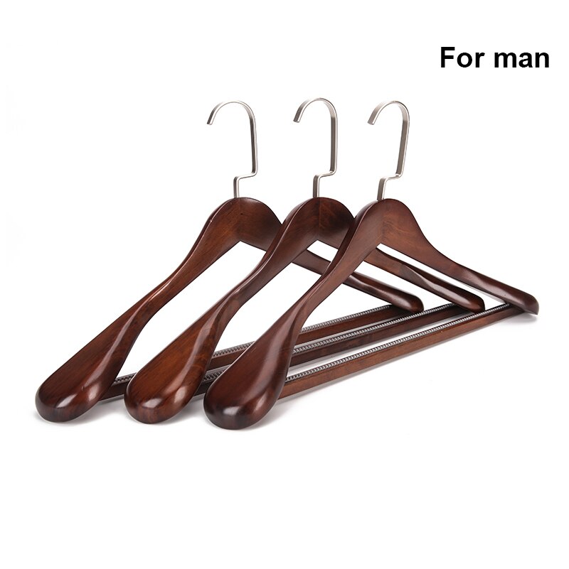 Luxus Holz KleiderbüGel Breiten Schulter Anzug KleiderbüGel Für Kleidung Schwere Pflicht Kleiderschrank Veranstalter Haben Nicht Unterhose Hosen Bar: Antiquität Pro Mann / 2Stck