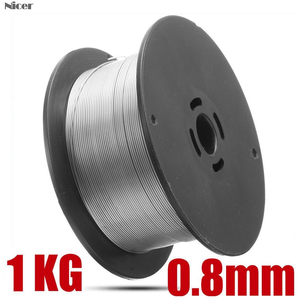 1 rulle 1kg gasløse mig-svejsetråde i rustfrit stål 0.8mm fluskernet svejsetilbehør til fødevarer generelt kemisk udstyr