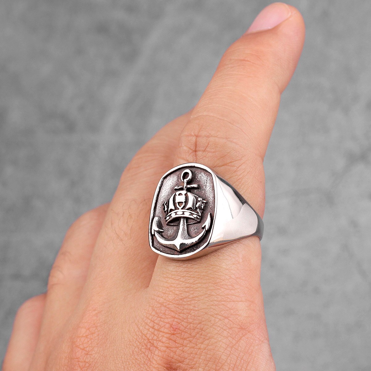 Bagues pour hommes, style ancre, couronne, navi, punk, hip-hop, uniques, cool, pour petit ami, bijoux masculins en acier inoxydable, créativité