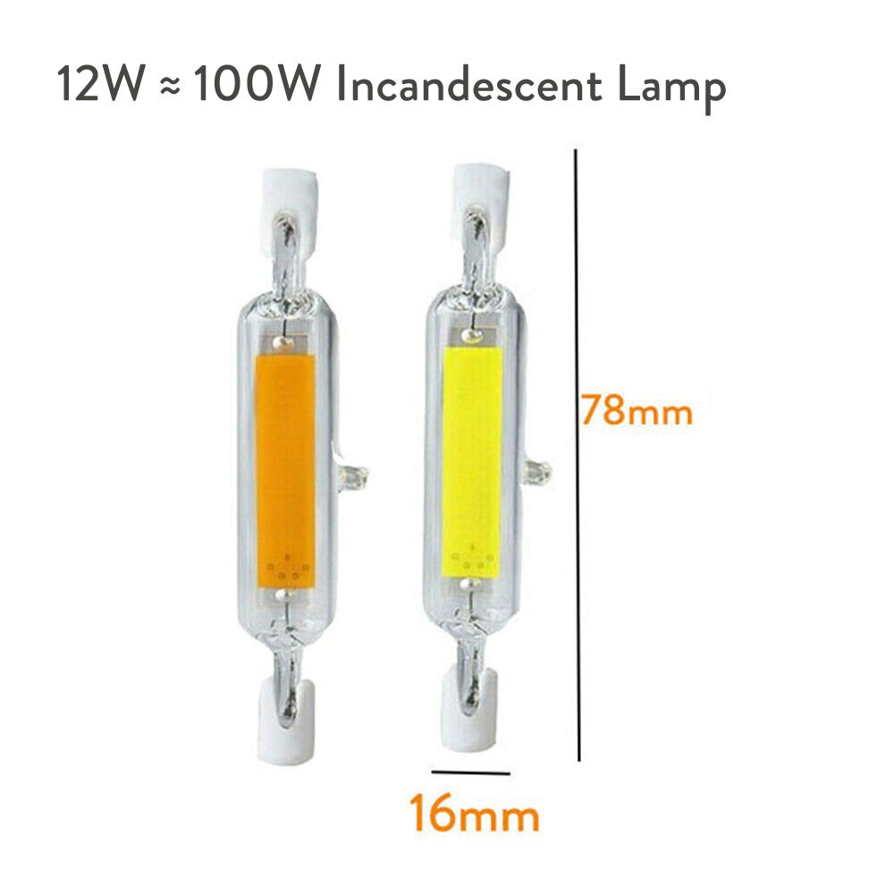 Dimmbare R7s LED J78 J118 7W 12W 15W 20W COB SMD 2835 Mais Lampen Keramik Glas rohr Licht Ampulle Ersatz Halogen Bombillas: Dimmable 78mm 12W / Warmes Weiß / 220V
