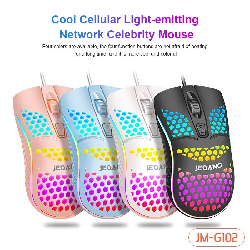G-102 Hole Hollow Mouse 4 Keys Wired Optical Mouse Lightweight Gaming Office Mouse Suitable For Video Games Office Peace Game