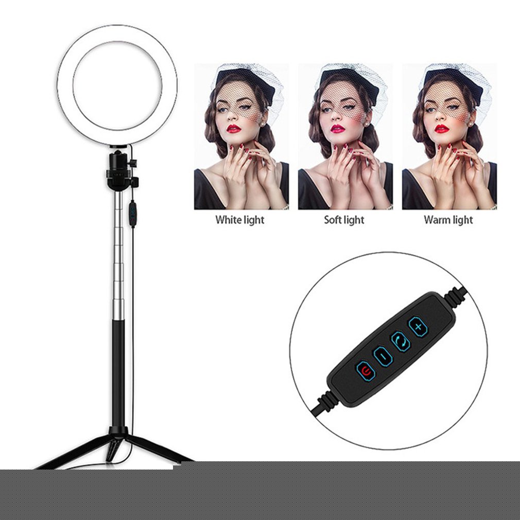 6 pulgadas Luz de fotografía regulable LED estudio Cámara anillo luz foto teléfono Video lámpara Selfie montaje