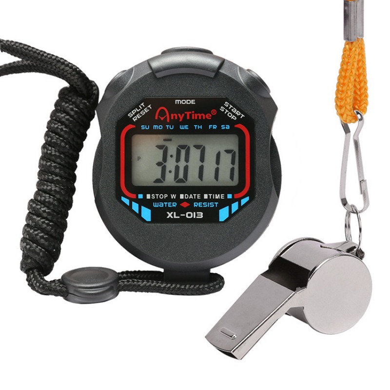 Professionele Handheld Digitale Stopwatch-Timer Scheidsrechter Fluit Sporttraining Timer Chronograaf Stopwatch 0.01S Precisie-Timer