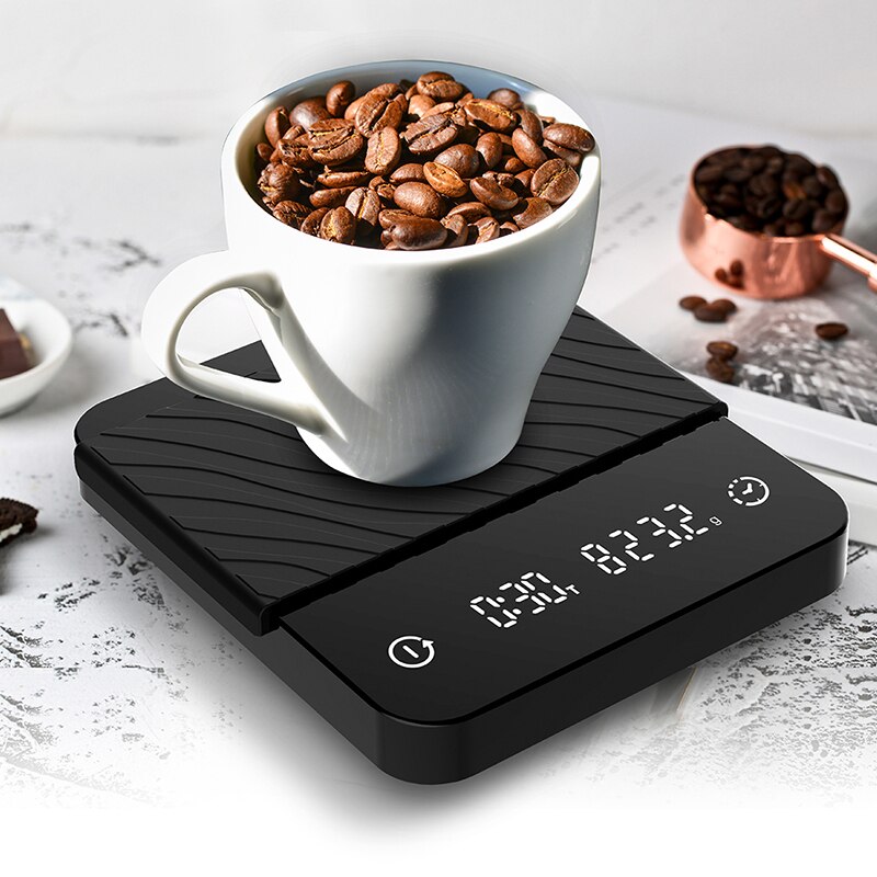 God digital kaffevekt timer 2kg /0.1g husholdnings drypp kjøkkenvekt med timer весы 커피 스케일 для кофе مقياس القهوة