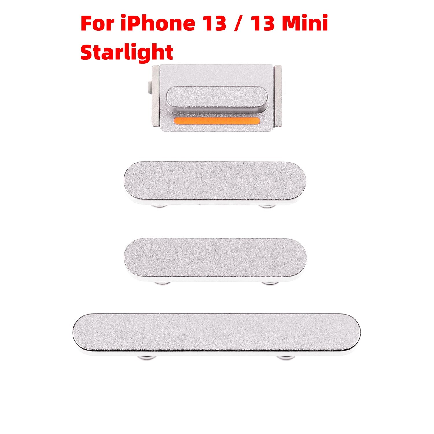 For iPhone 13 , 13 Pro Max Mini Volume Vibrate Key Switch Power Button Lock Side Button Full Set Smartphone Replacement Parts: 13 13Mini Starlight