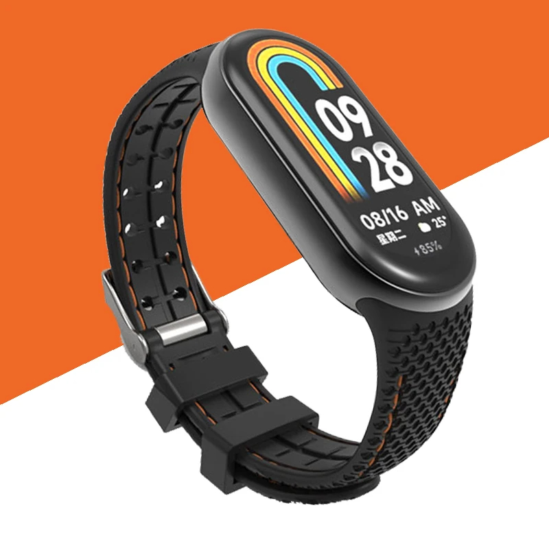 Siliconen band voor Mi Band 8 9-armband Rubberen horlogeband Vervanging Smartwatch Pols Correa voor Xiaomi Mi Band 8-band: GREEN BLUE