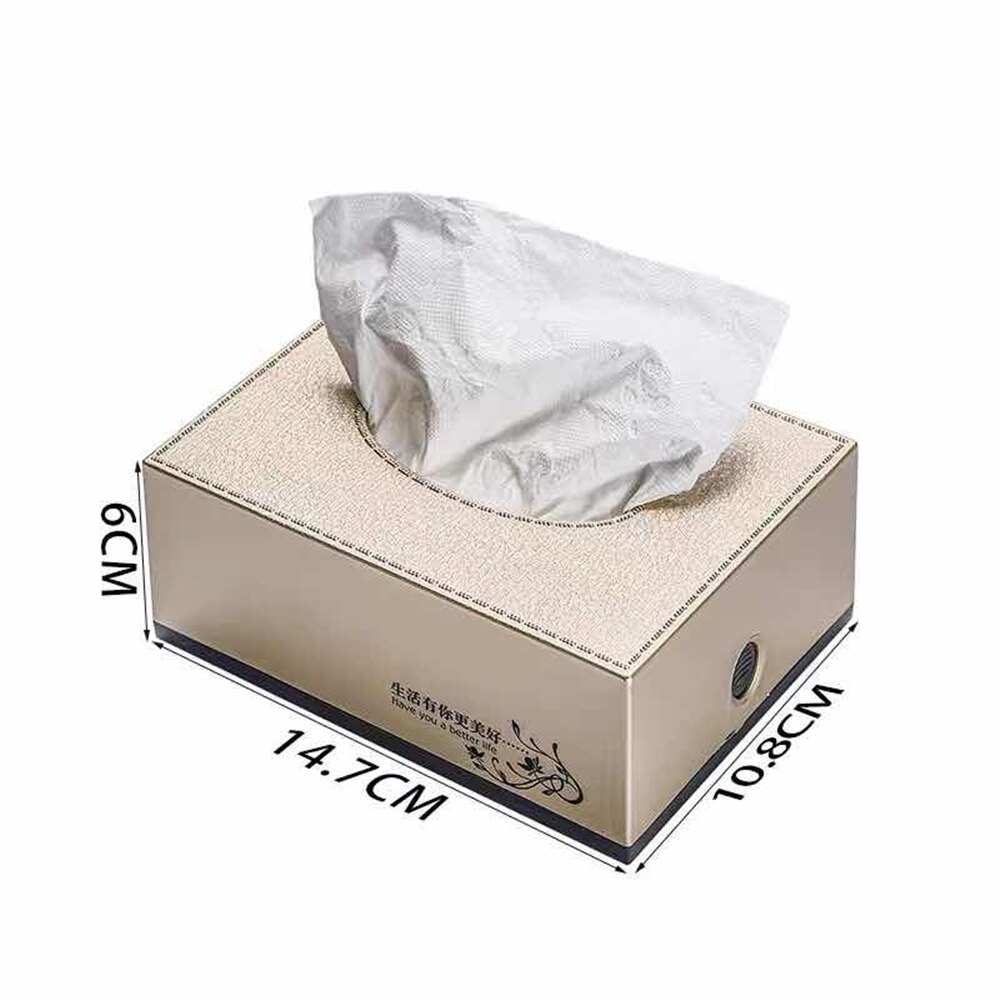 B-LIFE Tissue Dispenser Box Cover Holder Clear Acrylic Rectangle Napkin Organizer Hand Towel Dispenser Tissue Cover Rectangular: M GOLDEN