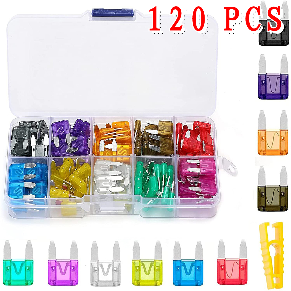 Kit de fusibles de cuchilla de fusible de coche, fusibles automáticos de cuchilla de camión, seguro de fusible, seguro de luces de pieza de xenón, accesorios para automóviles: Oro