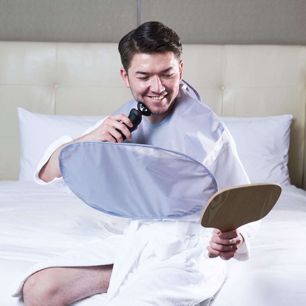 Portable Foldable Beard Shaving Cloth Waterproof Barber Wrap Haircut Cloak Hair Cutting Cape Home DIY Men Beard Shaving Wrap