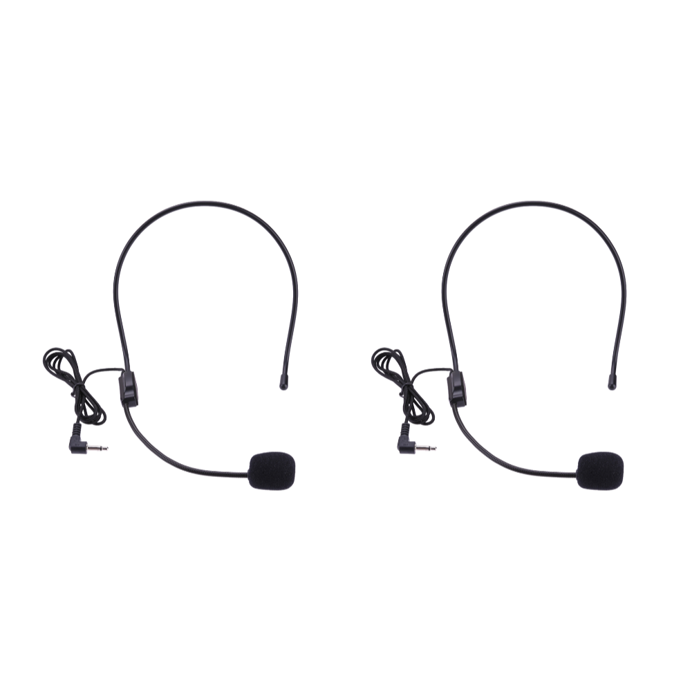 3.5mm- pluggs hodetelefon for guideforelesning, tale, mikrofon, hodemontert, hodebæremikrofon, stemmeforsterker, lettvekts over hodet for lærere: Rød