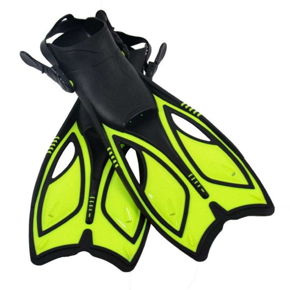 1 coppia di Snorkeling Subacquea di Nuoto In Silicone Antiscivolo Outdoor Training Bambino Adulto Immersioni Pinna Lunghe Pinne Cinghia Regolabile: Giallo / S
