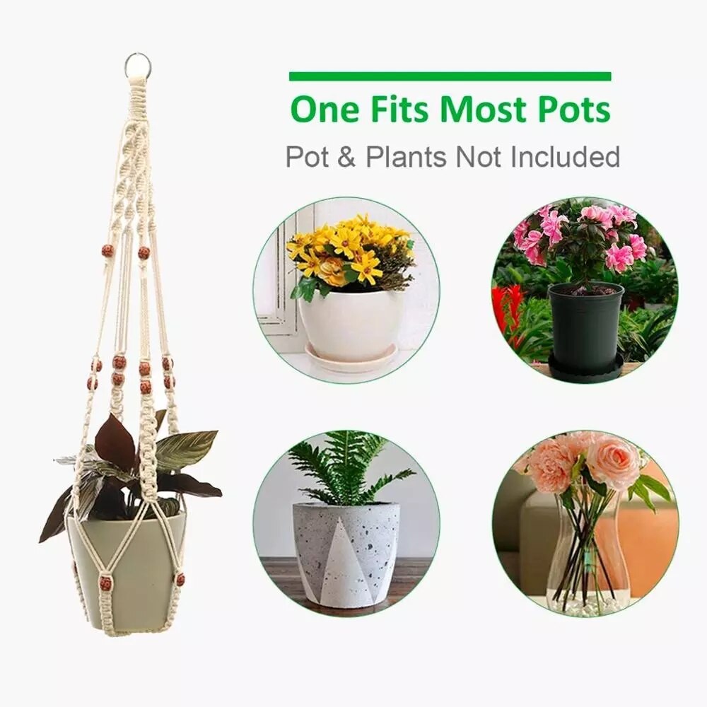 Hängender Pflanzer, Blumentopf, Pflanzenhalter, Makramee-Pflanzenaufhänger, Wandpflanzenhalter, Hängekorb, Blumenkorb, Balkondekorationen