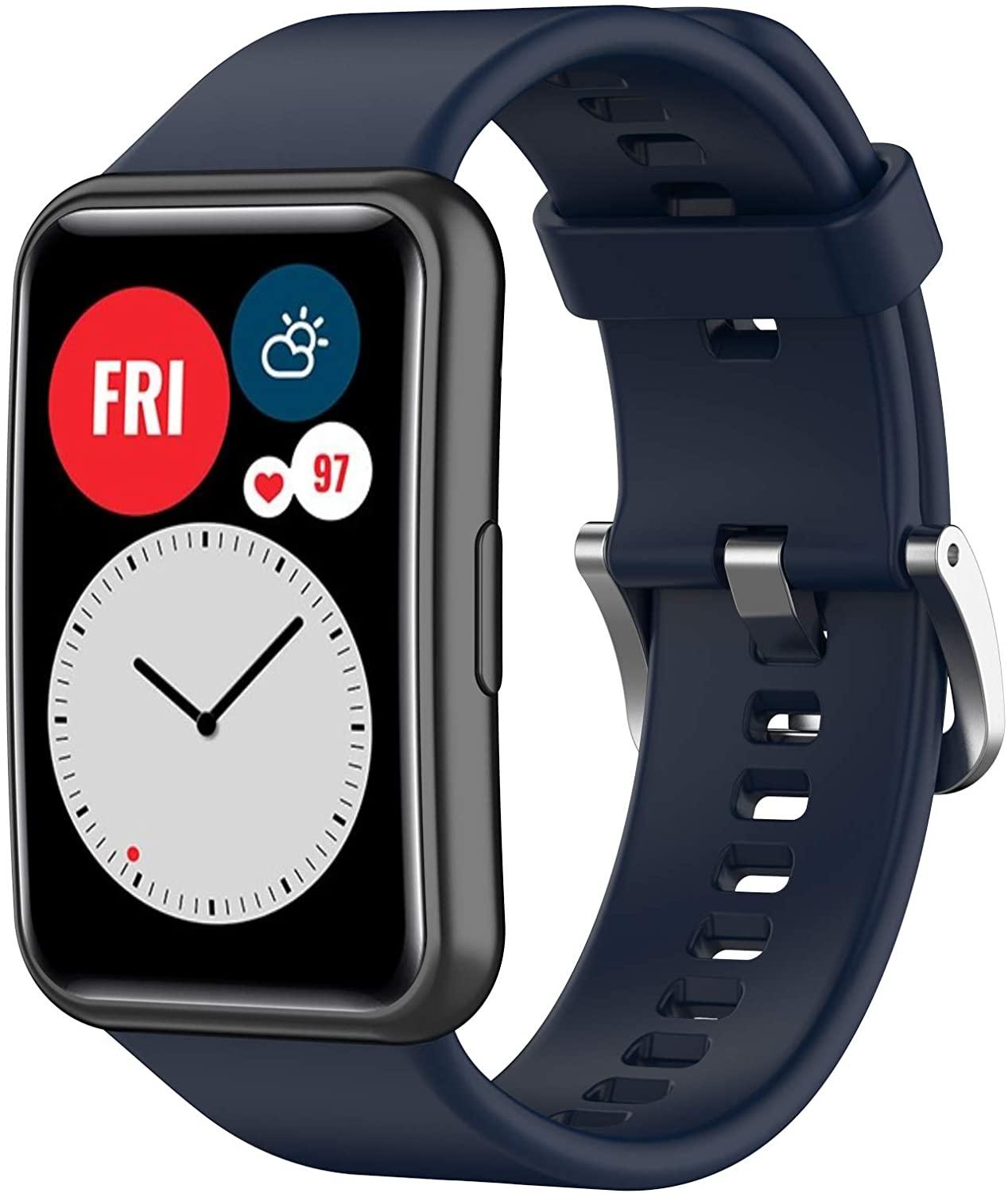 Silicone strap For Huawei Watch FIT band Smartwatch sport belt Replacement Wristband Belt bracelet correa Huawei Watch fit Strap: midnight blue