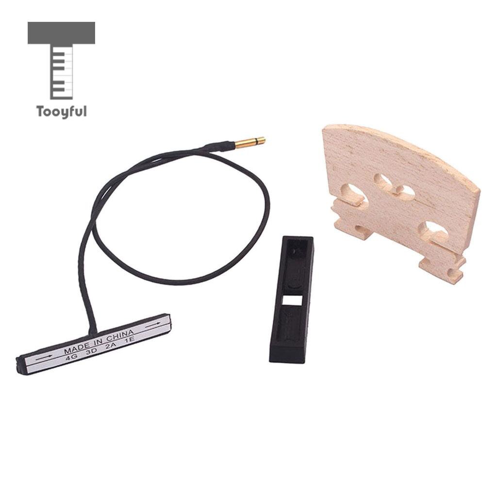 Legetøjs sæt violin bro dobbelt piezo pickup base kit til 4/4 violin bas cello instrument dele tilbehør udskiftning