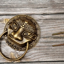 01 Zuiver Koper Dierenkop Deur Dier Hoofd Tijger Hoofd Pull Ring Midden En Oude Stijl Deur Leeuwenkop Handvat retro Antieke Deur