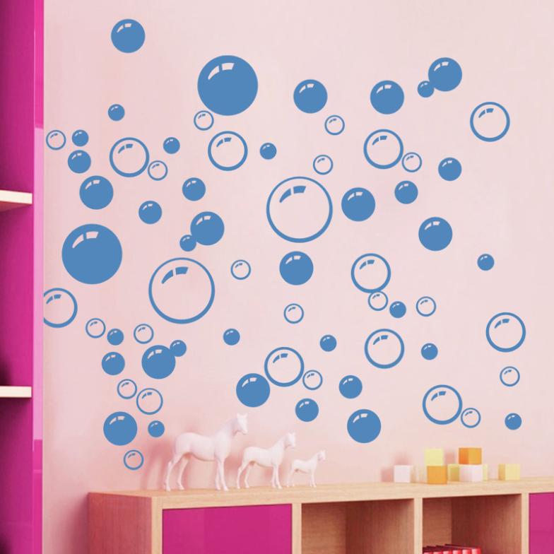 Modern Circle Bubble Pattern Bathroom Products Wall Stickers Home Decor Waterproof Wallpaper Blue Freen Orange White 21*42CM