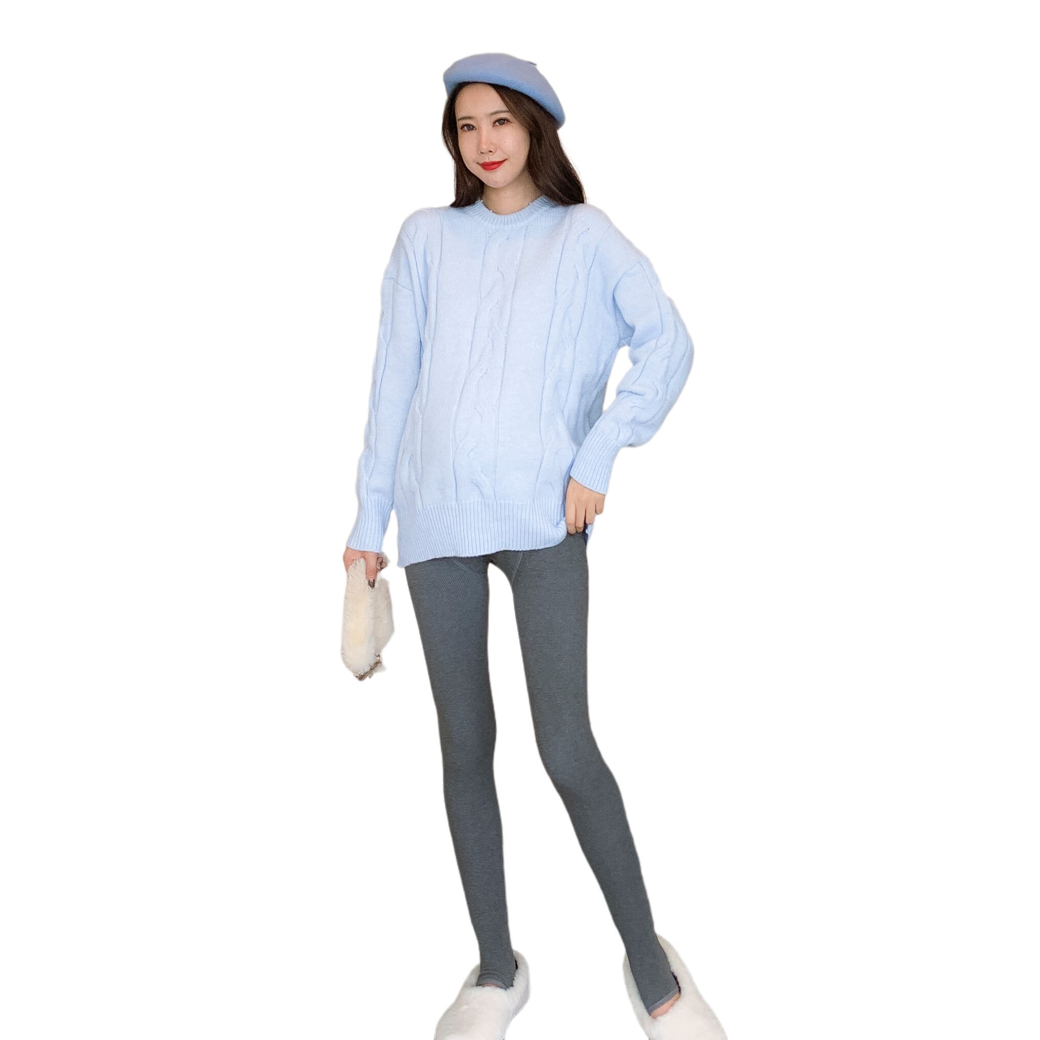 1690# Autumn Winter Knitted Maternity Sweaters Thick Warm Sweaters Clothes for Pregnant Women Pregnancy Shirt Tops Factory