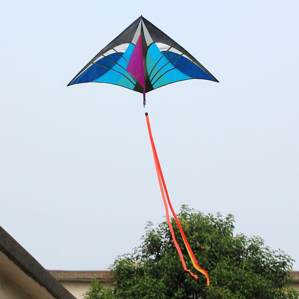 Stor delta kite udendørs sport single line flyvende drage med hale til børn voksne udendørs strand park sjov dejlig