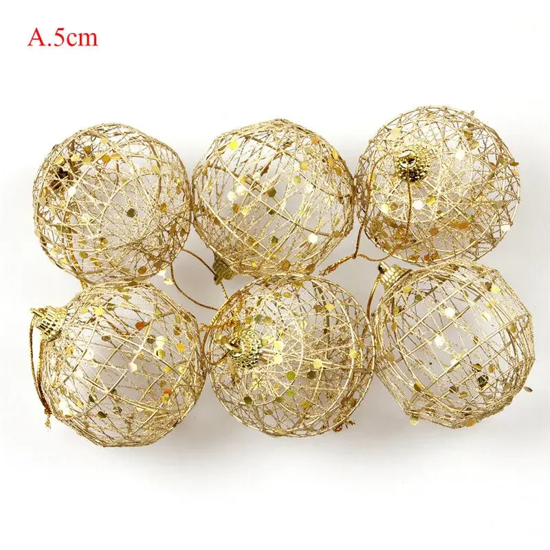 6-12 Stuks Kerst Kerstboom Gouden Bal Kerstballen Opknoping Party Ornament Decoratie Navidad Gouden Stofde Kerst Bal met Schalen: Deep Sapphire / 1.5 cm
