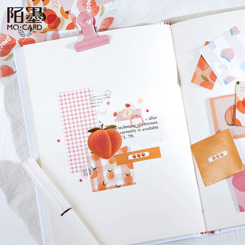 46 Sheets Cute Peach Fruit Paper Sticker DIY Decorative Sticker Planner Diary Scrapbooking Kawaii Stationery School Supplies