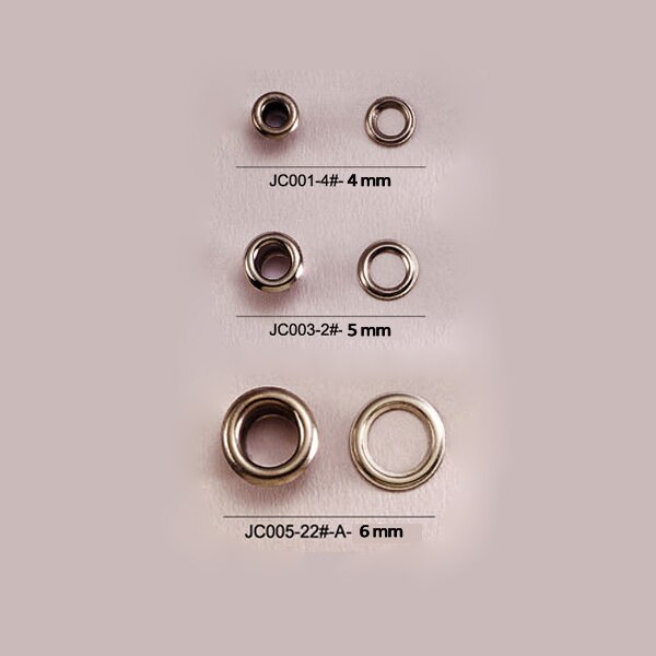 DIY 400sets/lot metal brass eyelets with washer 4/5/6mm small round metal grommets nickle color JY-001