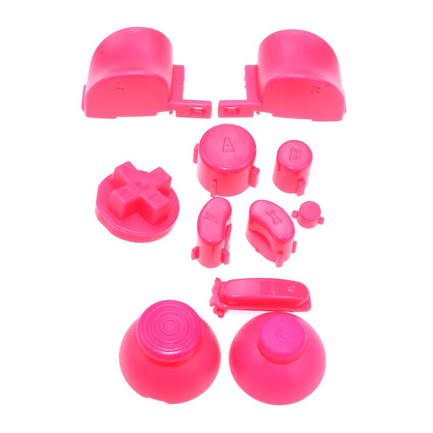 JCD 20 Set L R ABXY Z Keypads Buttons for GameCube Game for NGC Controller D Pads Power ON OFF Buttons & Joystick Stick Cap: P Pink