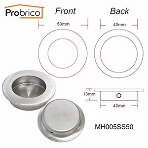 Probrico 10 PCS Modern Flush Embed Knobs Kitchen Cabinet Cupboard Door Drawer Hidden Handles Wardrobe Hidden Pulls Recessed pull: MH005SS50