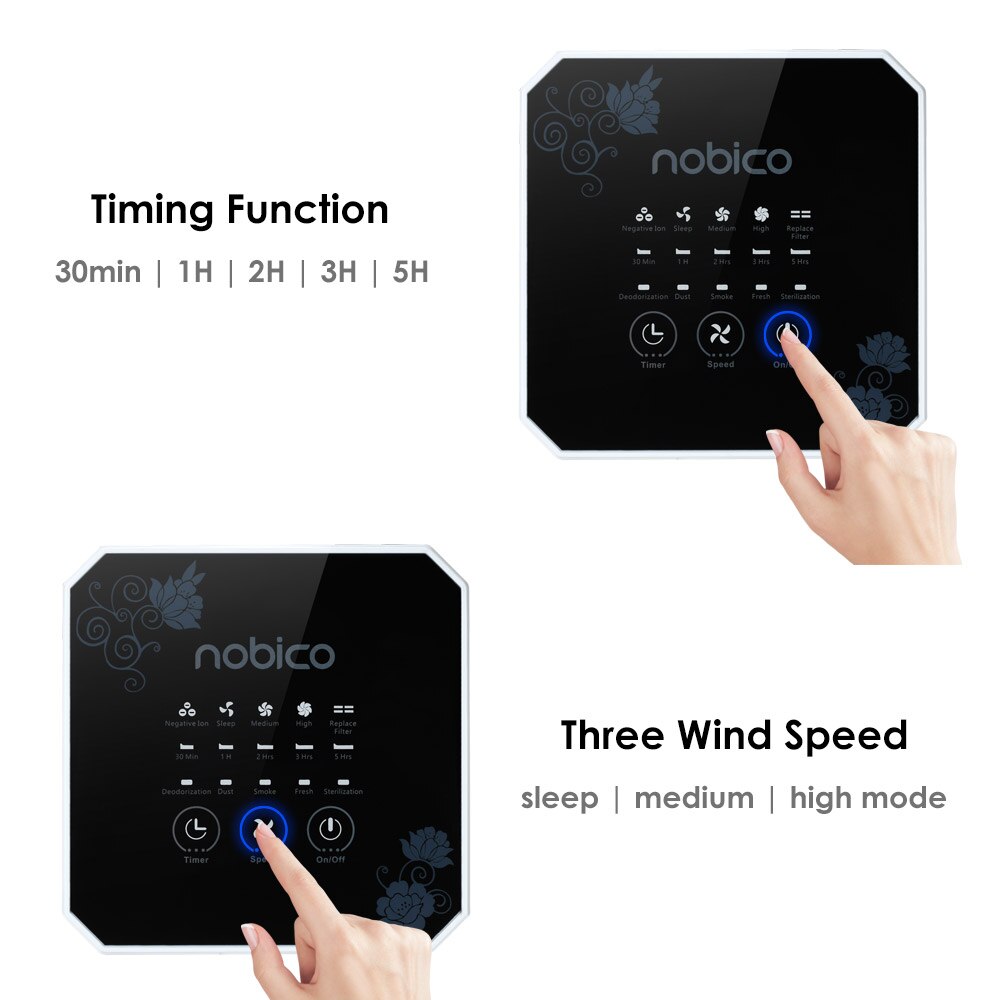 Air Purifier Cleaner Sterilizer Desktop Negative Ion Generator Formaldehyde Mold Odor Dust Smoke Pollen Remover for Home Office