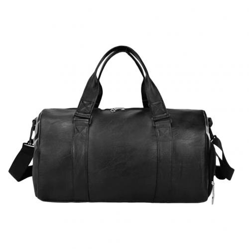 unisex Große Kapazität Reise Duffle Faux Leder Fitnessstudio Fitness Tote Schulter soild farbe Reißverschluss Tasche freies: Ursprünglich Titel