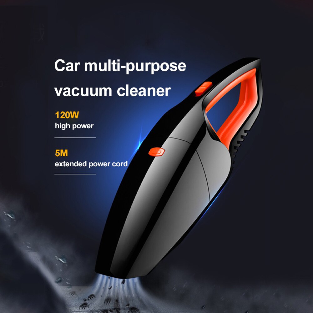 Portable Car Vacuum Cleaner 120W High Power Car Vacuum Cleaner Handheld Car Home Dual-use Handheld Rechargeable