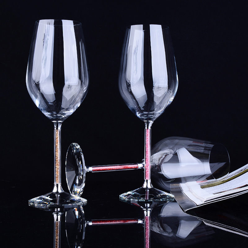 2 st vinglas set lyxig kristallbägare champagne med diamanter bröllop hem fest dricka glas