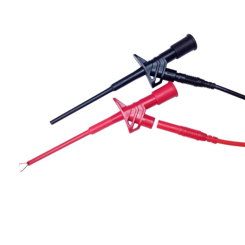 2 Pcs Insulated Test Hook Clip 1000V 10A Flexible Probe High Voltage 4mm Socket