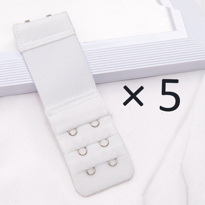 5Pcs/set 2 Hook Bra Extender for Women's Elastic Bra Extension Strap Hook Clip Expander Adjustable Buckle Intimates Accessories: WHITE