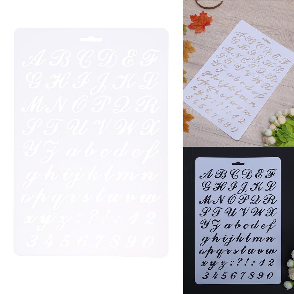 Plastic Lettering Stencil for DIY Scrapbooking Letter Alphabet Stencils Walls Painting Paper Craft Decor Number Word Template: 01