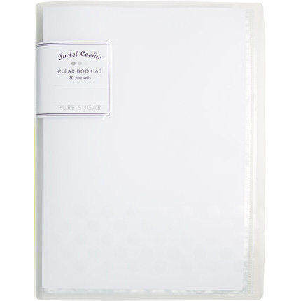 Suministros de oficina fuerte Clip A3 doblar papel de prueba organizador de documentos transparente Multi-Insertar carpeta de archivos libro de colección de dibujo: Blanco