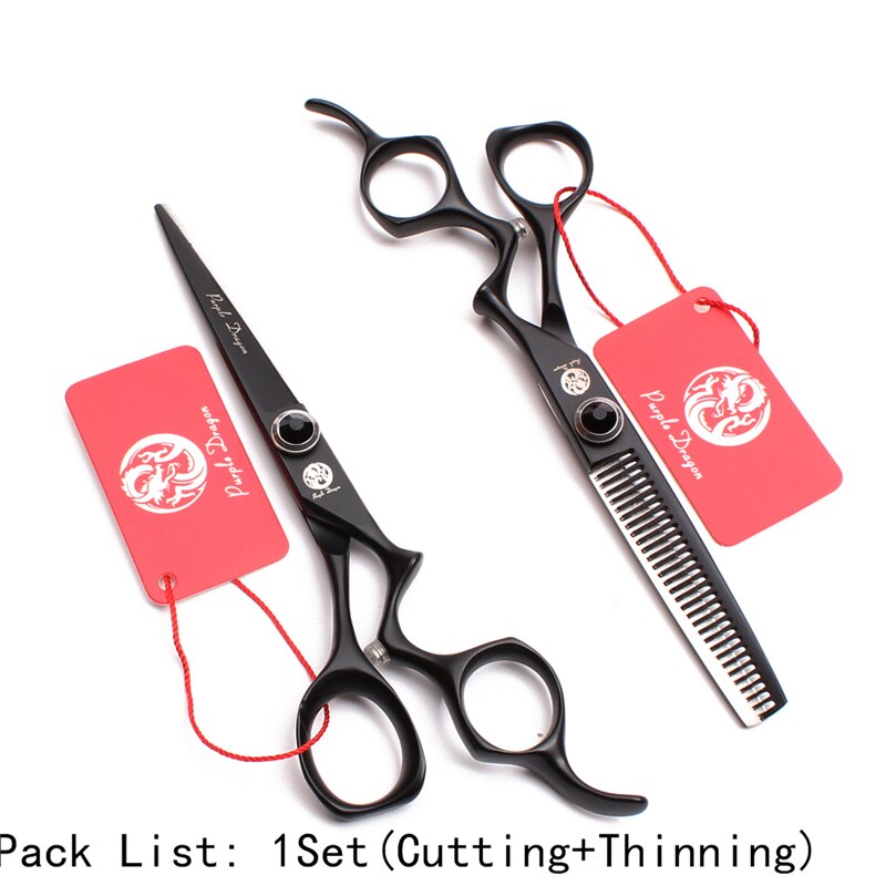 5.5" 6.0" Purple Dragon 440C Straight Scissors Thinninng Shears Animal Shears Pets Scissors Dogs Grooming Kit Z9016: 6.0 Inch / Z9016 Hei D N