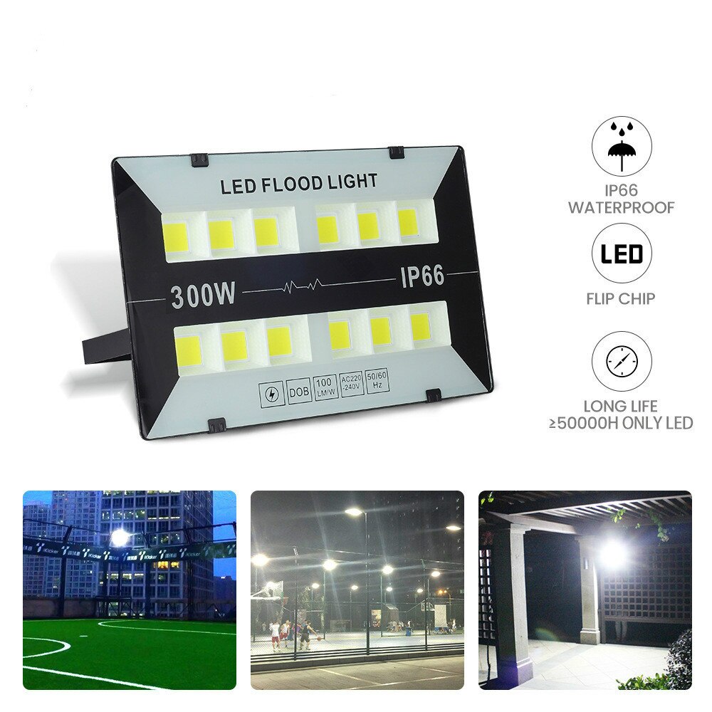 300W Cob Overstroming Licht Led Spotlight Outdoor Verlichting Voor Tuin IP66 Straat Lamp Led 50W 100W 200W Reflector Foco Led Exterieur