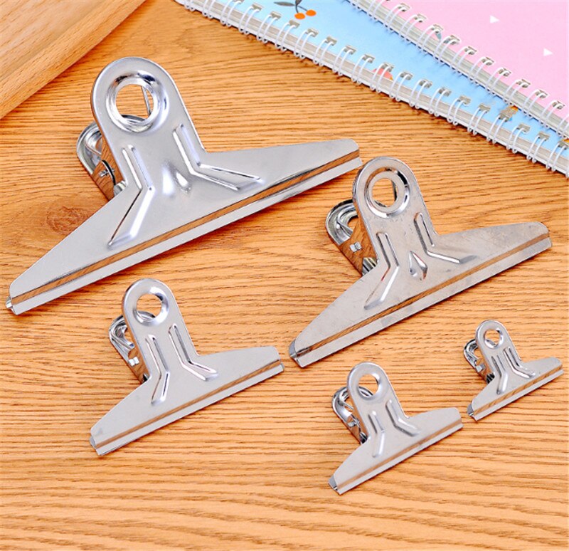 2 Stk/partij Rvs Map Ijzeren Klem Paperclip Zwaluwstaart Clips Kantoorbenodigdheden Hebben Kleine En Grote Maat