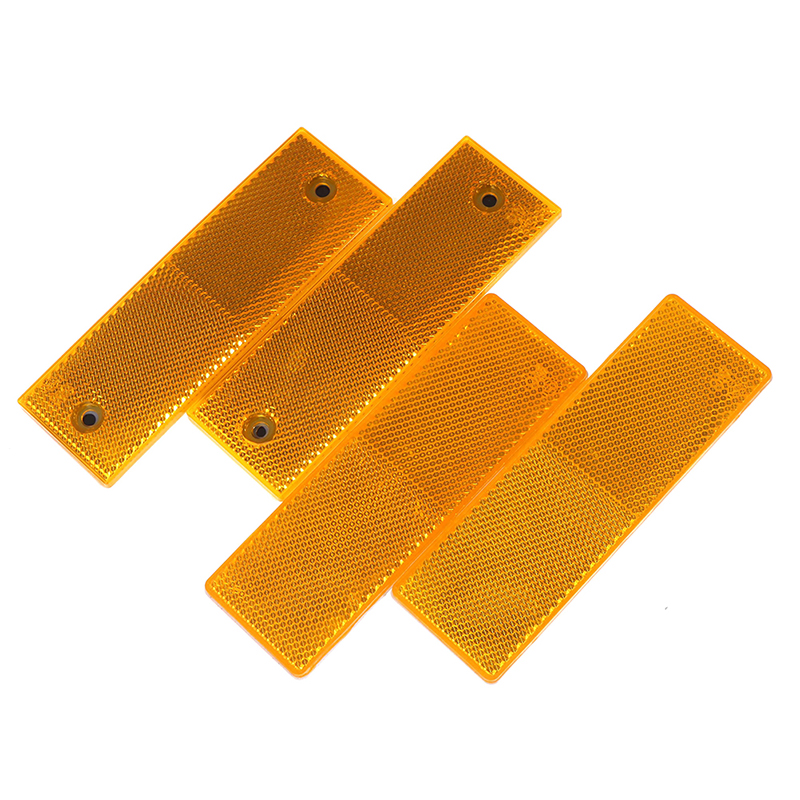 2 pièces rouge/blanc/Orange camion moto adhésif Rectangle plastique réflecteur réfléchissant plaque d'avertissement autocollants panneau de sécurité
